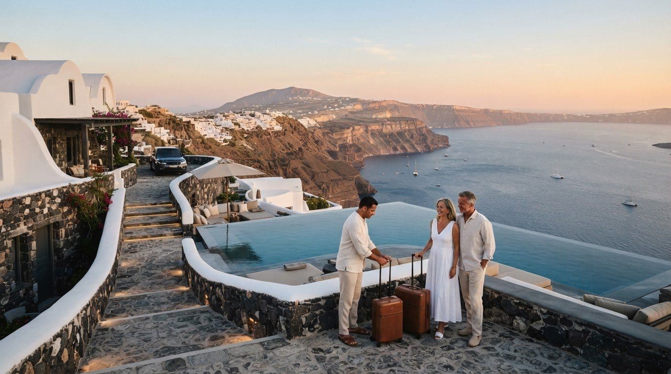 Cliffside Luxury Villa Rental in Santorini with a Dedicated Private Butler