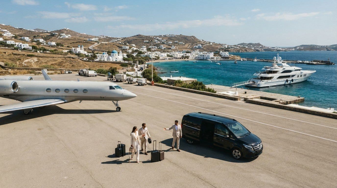 VIP Private Jet-to-Yacht Gangway Transfers in Mykonos: A Planning Guide