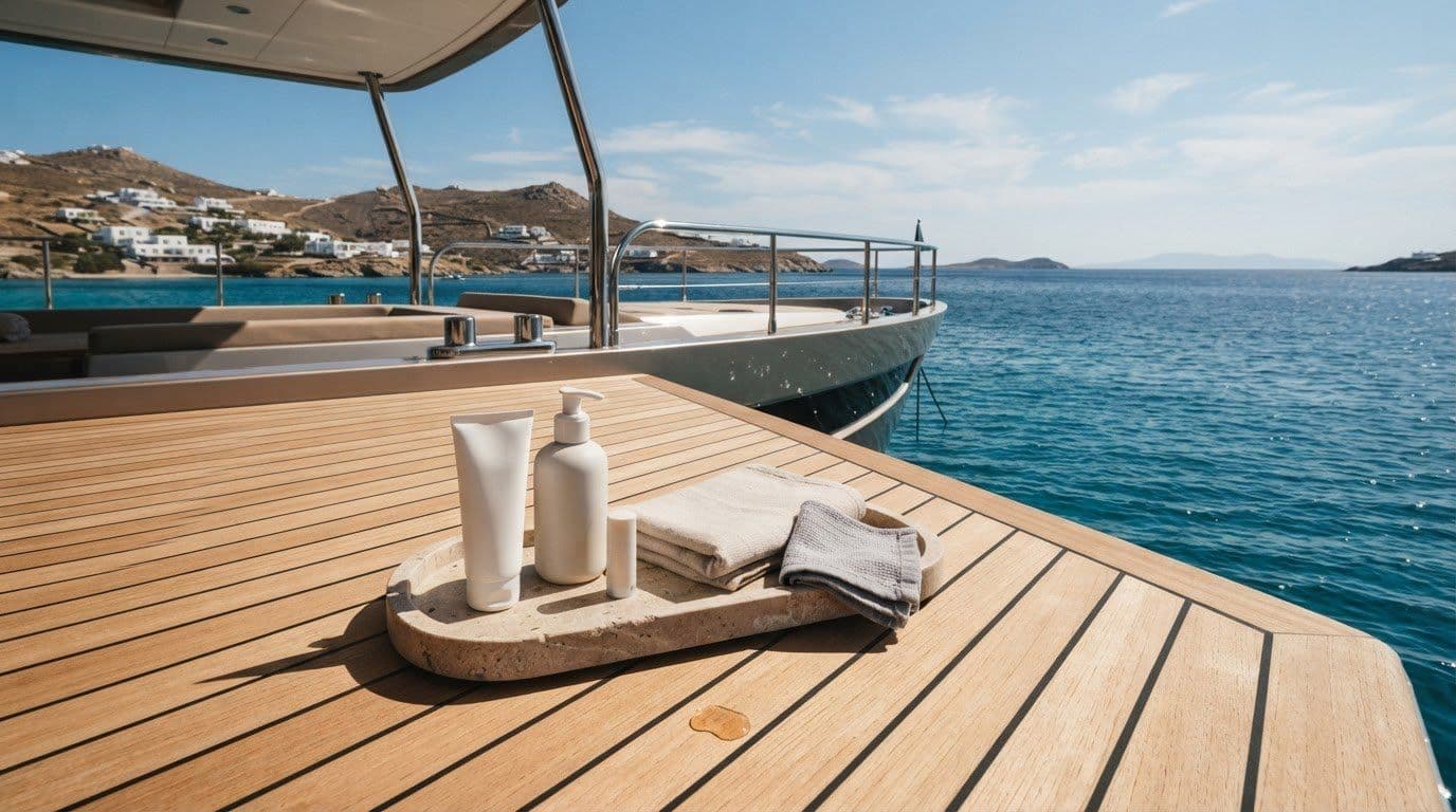 Sunscreen and Skincare Product Restrictions on Yacht Teak Decking