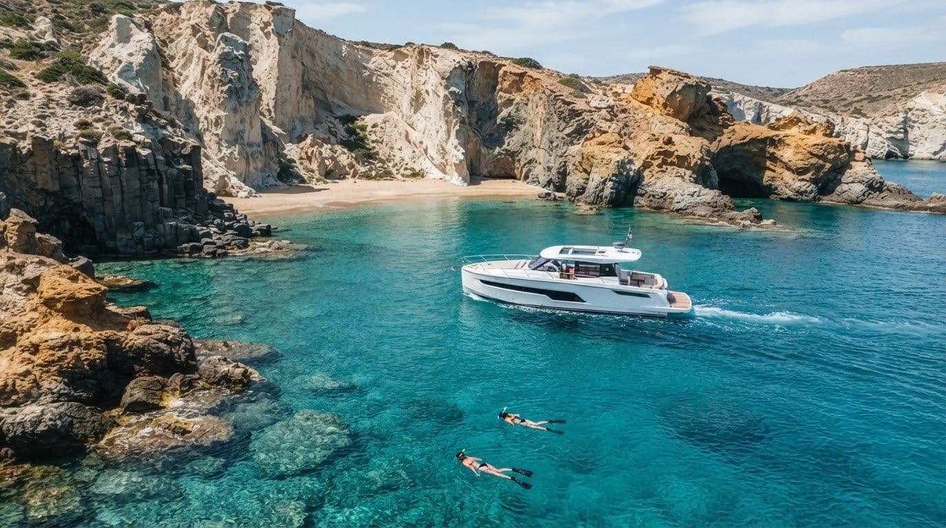 5 ways to enjoy secluded Milos beaches and coves by boat