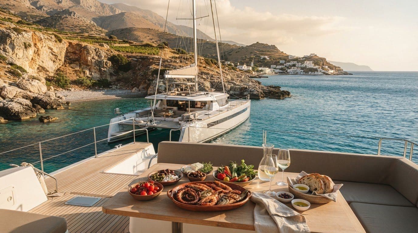Yacht Charter for a Gastronomy and Wine Tour of Crete