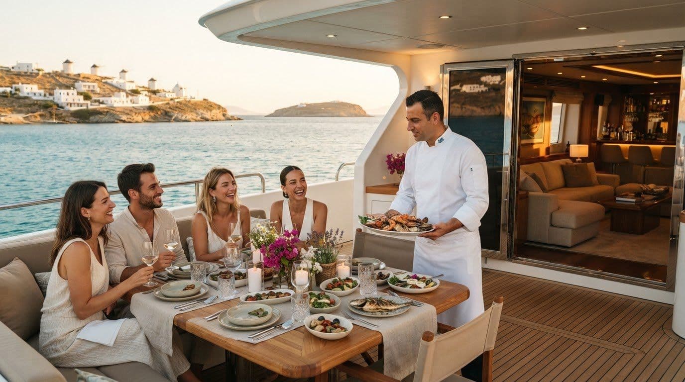 Finding a yacht with an award-winning chef and inviting dining spaces
