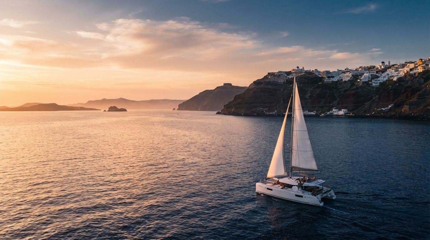 Santorini Caldera Sunset Cruise Route and Duration